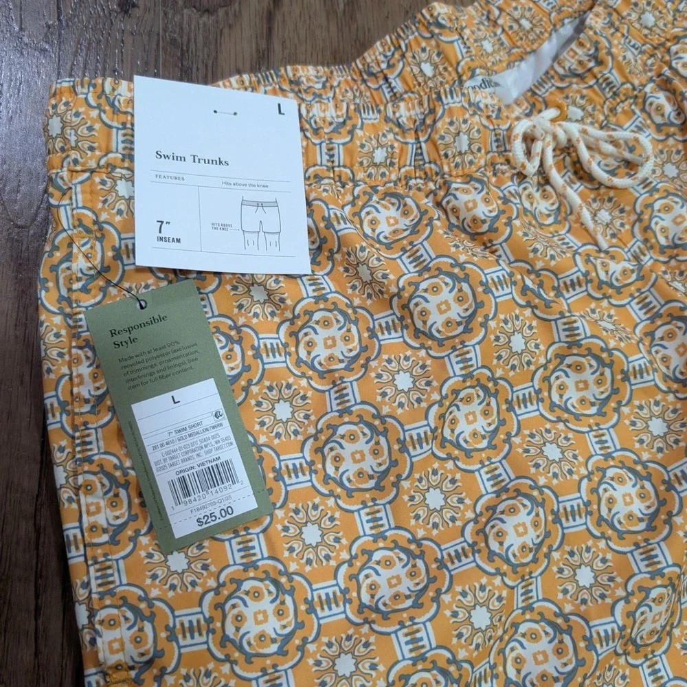 Goodfellow & Co Swim Trunks Mens Large Gold NWT 7